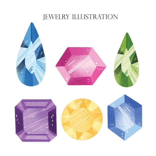 ジュエリーイラスト手描き プレミアムベクター