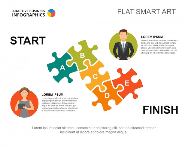 Free vector jigsaw puzzle process chart template