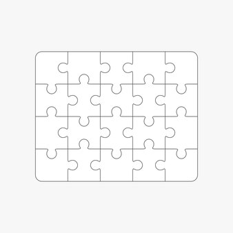 직소 퍼즐 벡터, 빈 간단한 템플릿 4x5, 20개 조각