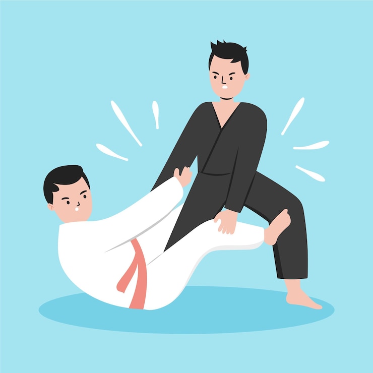 무료 Vector 싸우는 주짓수 선수