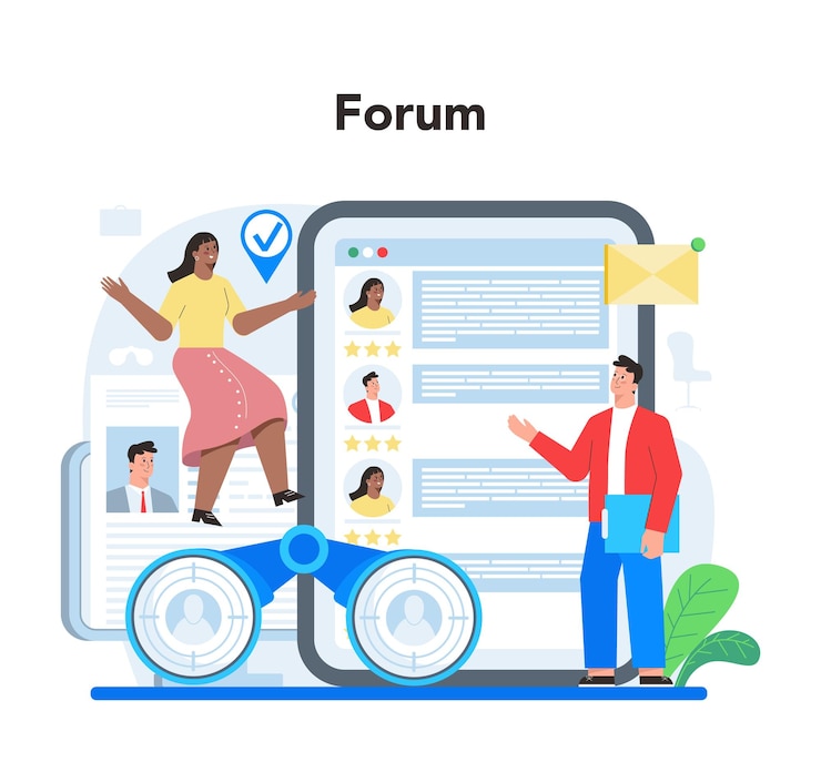 Free Vector job interview online service or platform idea of employment and hiring procedure recruiter searching for a job candidate online forum flat vector illustration