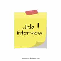 Free vector job interview sticky note