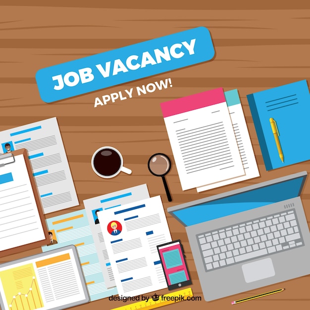 Free vector job vacancy background in flat style