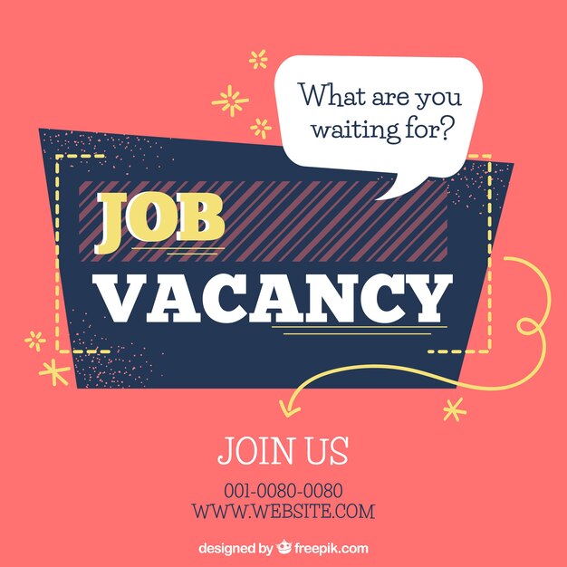 Job vacancy background in flat style