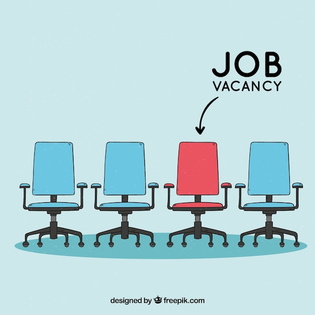 Free vector job vacancy background with chairs