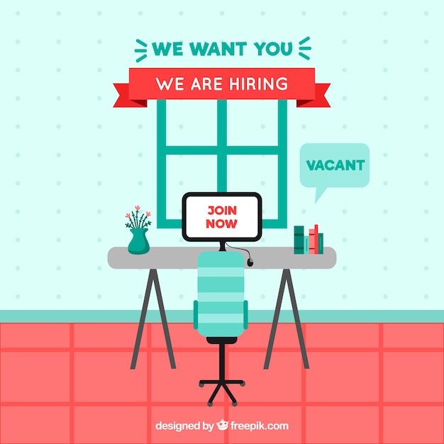 Job vacancy composition with flat design