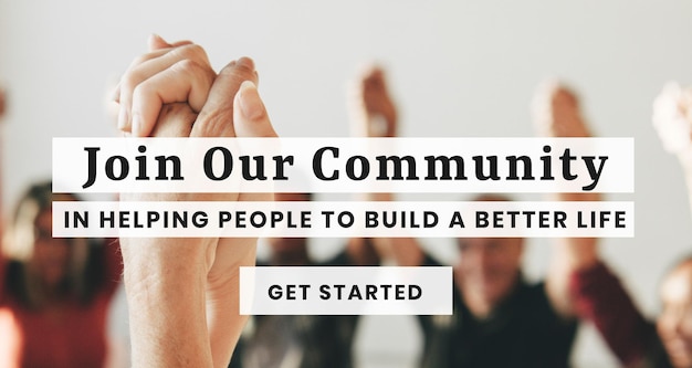 Join our community charity social template