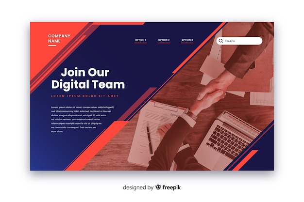 Join our team business landing page