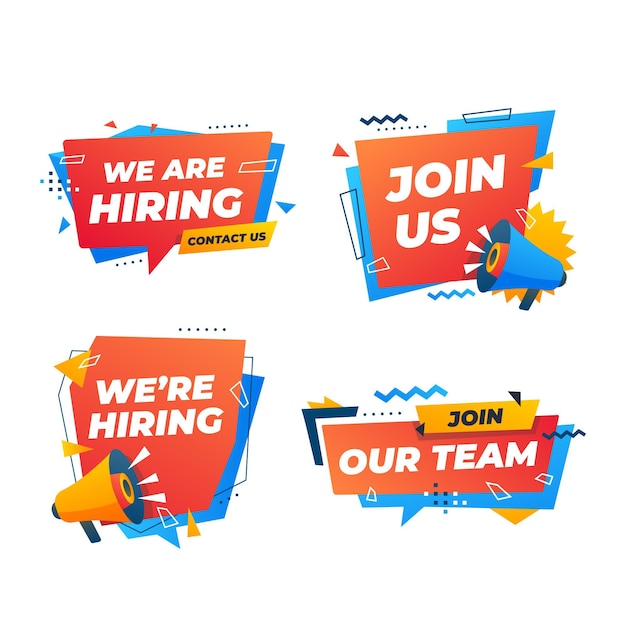 Free vector join our team we are hiring banners