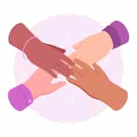 Free vector joining hands concept illustration