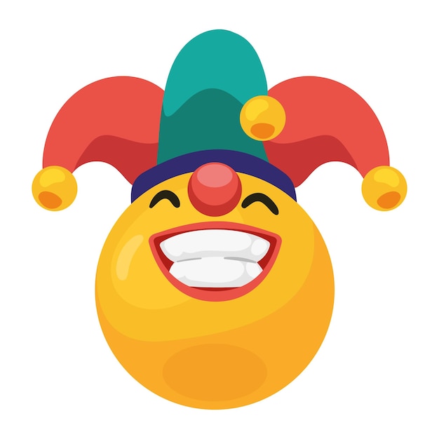 Vettore gratuito joker emoticon faccia icona comica