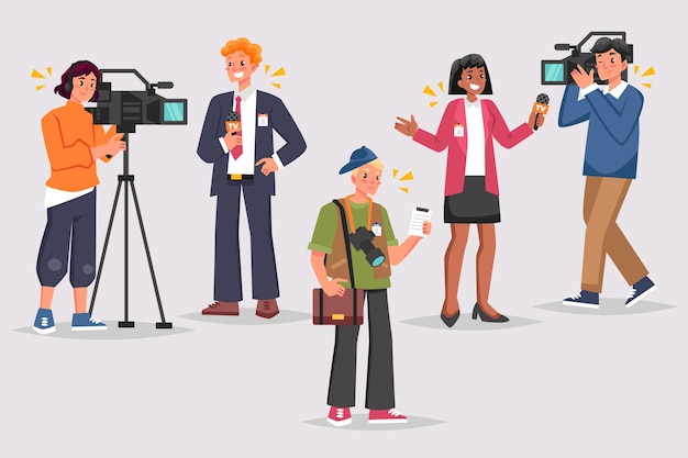 Free vector journalist collection illustration