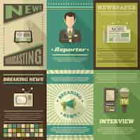 Free vector journalist poster set