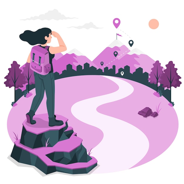 Free vector journey concept illustration