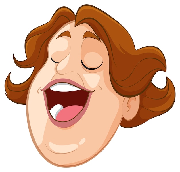 Бесплатное векторное изображение Радостное лицо персонажа мультфильма