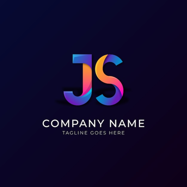 Vettore gratuito modello di progettazione del logo js