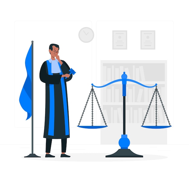 Vettore gratuito illustrazione del concetto di giudice