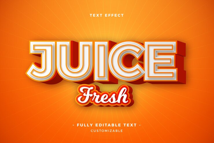Free Vector juice fresh text effect