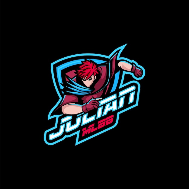 Free vector julian mlbb hero esport logo