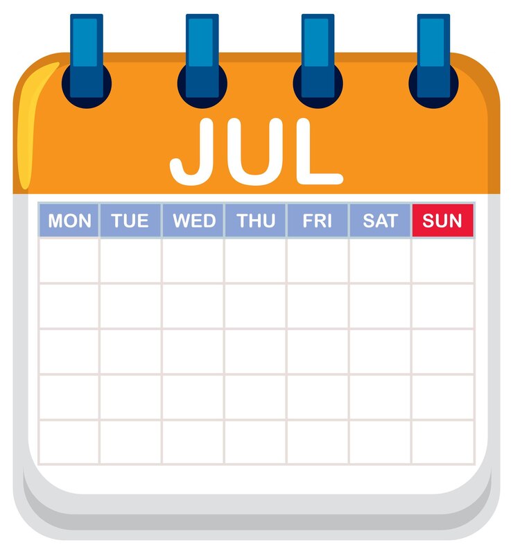 Free Vector july calendar page illustration