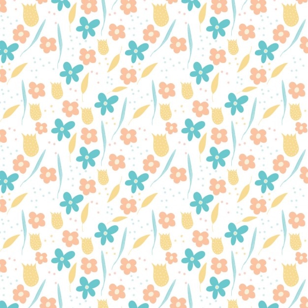 Free vector july pattern with flowers