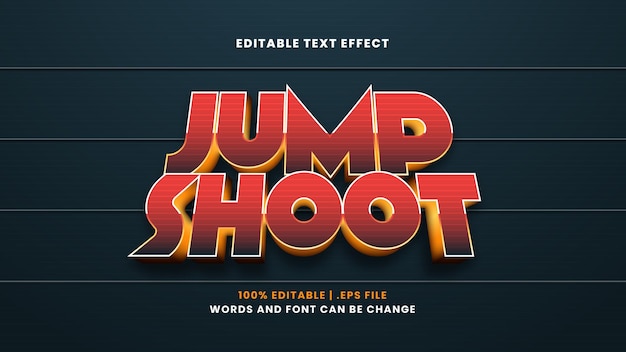 Jump shoot editable text effect in modern 3d style