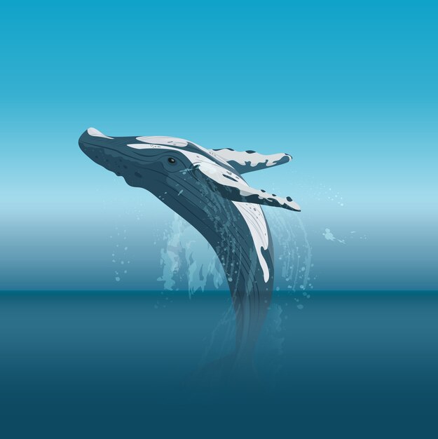 空を飛ぶクジラの神秘的な自由奔放な芸術 雲 山 月を背景に 三角形の形をした星空 神聖な幾何学の動機を持つ抽象的なシュールなイラスト ベクターアート プレミアムベクター