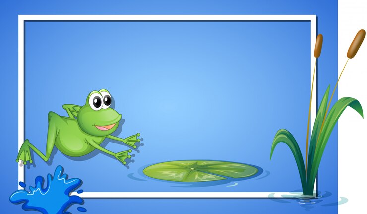 Free Vector a jumping frog border