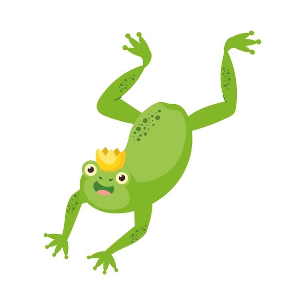 Free vector jumping frog with crown