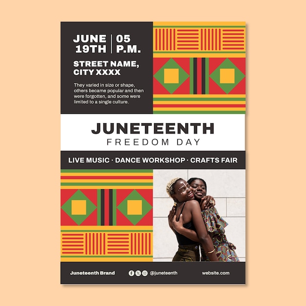 Free vector juneteenth freedom day flyer template