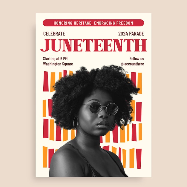 Juneteenth freedom day flyer template