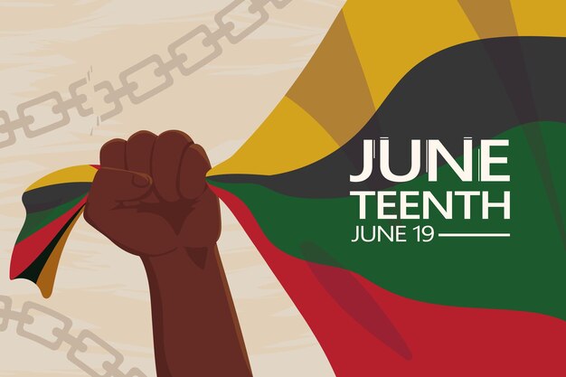 juneteenth june 19 card with flag