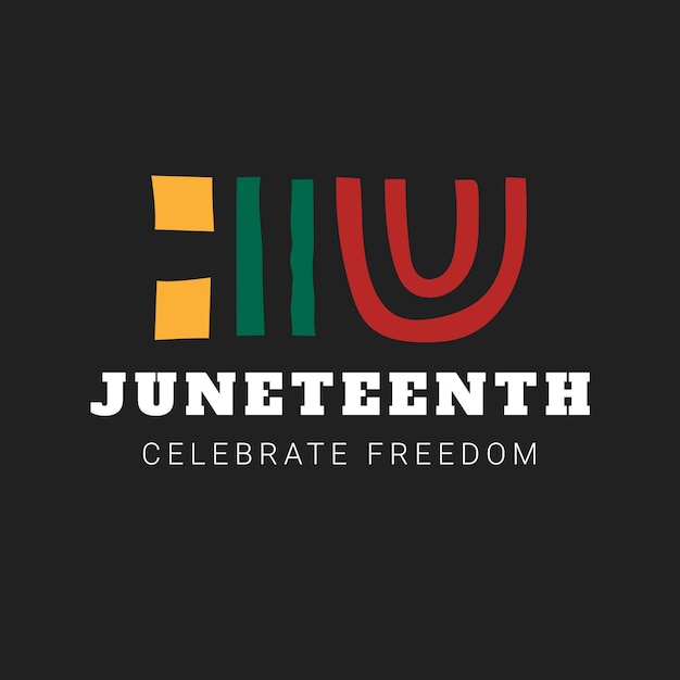 Vettore gratuito disegno del modello del logo juneteenth