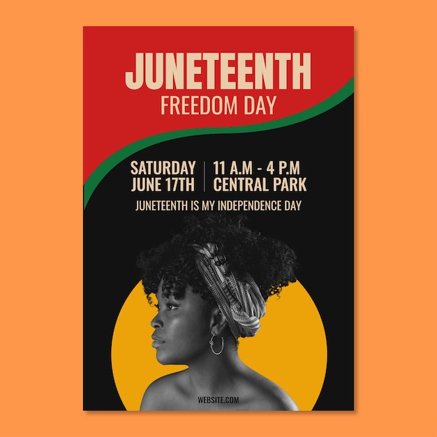 Free vector juneteenth  poster template design