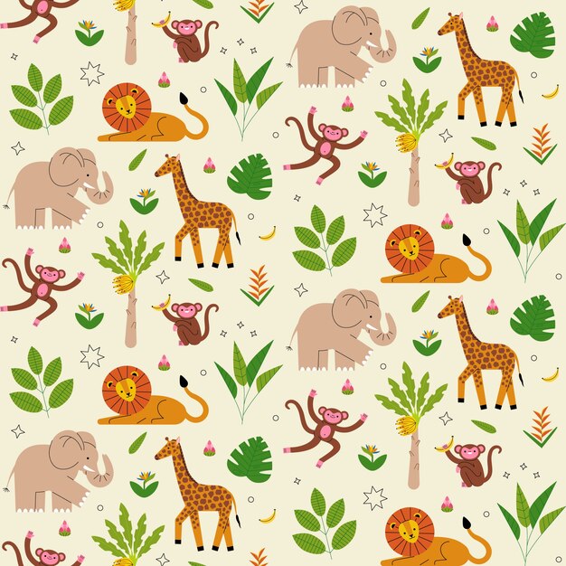 Jungle animal pattern