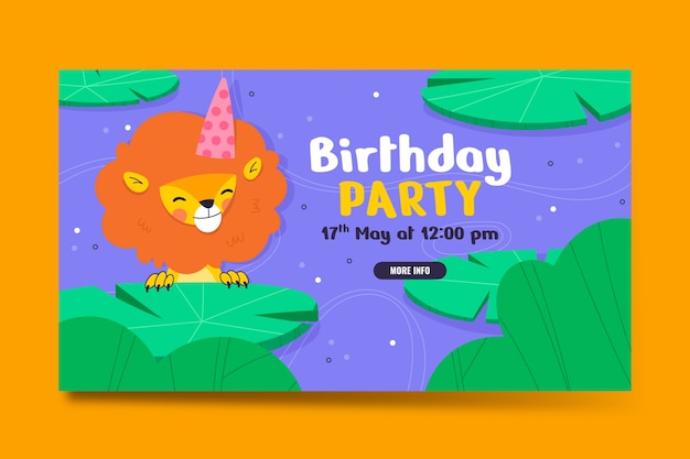 Бесплатное векторное изображение День рождения в джунглях дергается фон