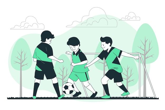 Free vector junior soccer concept illustration