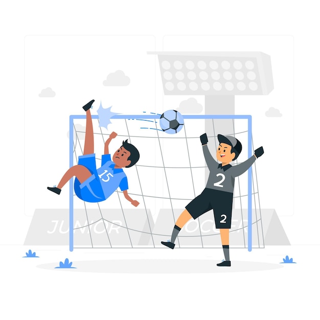 Free vector junior soccer concept illustration