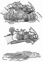 Free vector junk steel pile for recycling a vector cartoon illustration