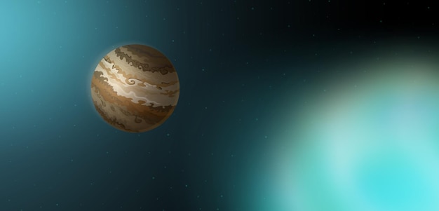 Jupiter fifth planet in Solar system in cosmos