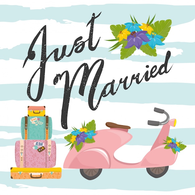 Free vector just married background