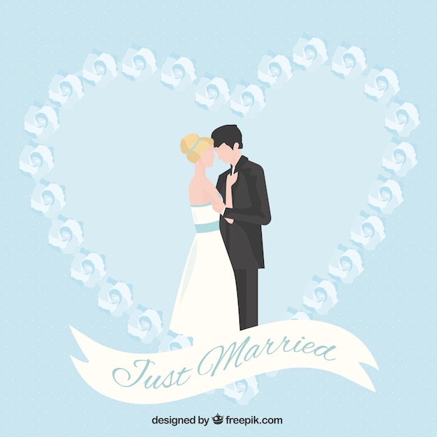 Free vector just married couple