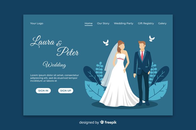 Just married landing page template