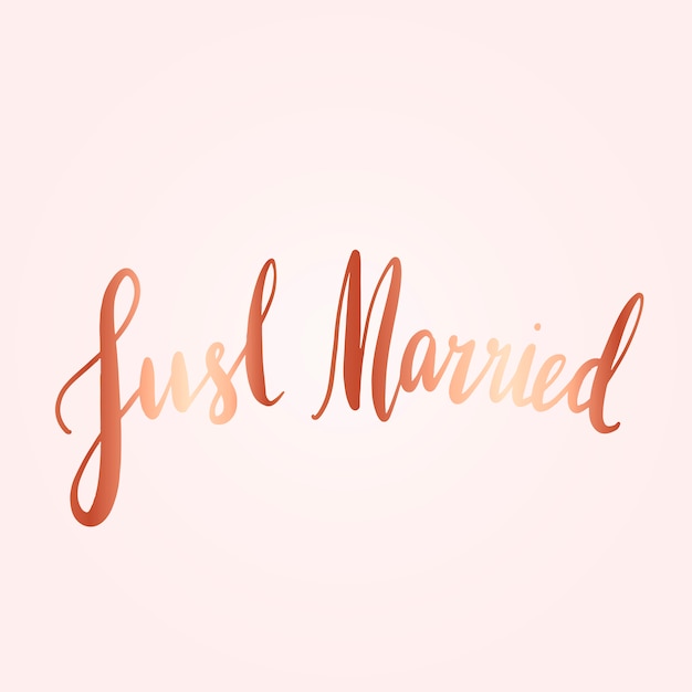 Free vector just married typography style vector