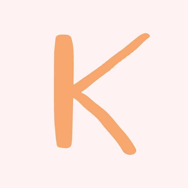 Бесплатное векторное изображение k буква каракули типографика вектор шрифта