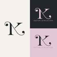 Бесплатное векторное изображение Дизайн монограммы логотипа k