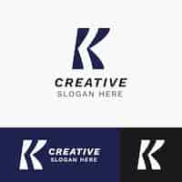 Бесплатное векторное изображение Дизайн монограммы логотипа k