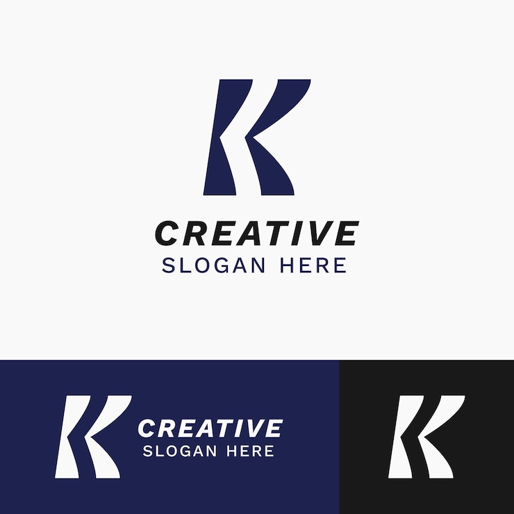 무료 Vector k 로고 모노그램 디자인