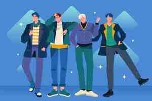 Free vector k-pop boy group concept