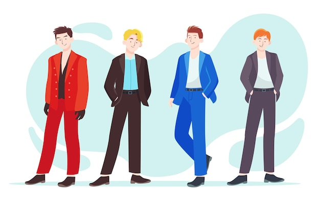 Бесплатное векторное изображение k-pop мужская группа
